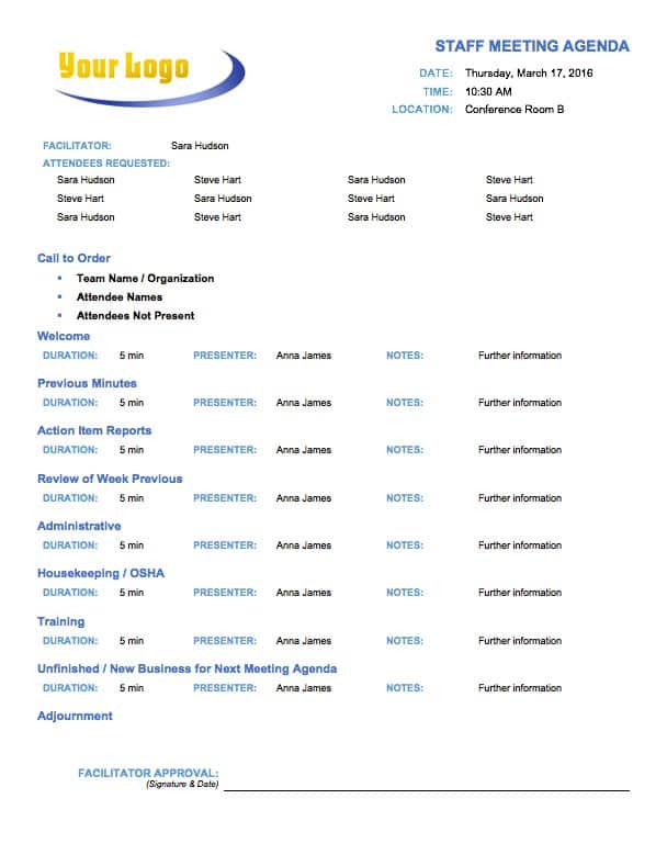 Free Meeting Agenda Templates  Smartsheet