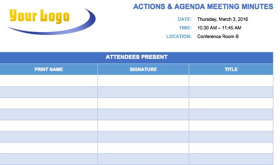 Template For Meeting Minutes Free from www.smartsheet.com