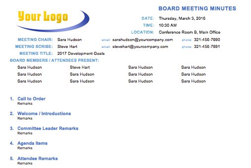 Meeting Minutes Template Word 2013 from www.smartsheet.com