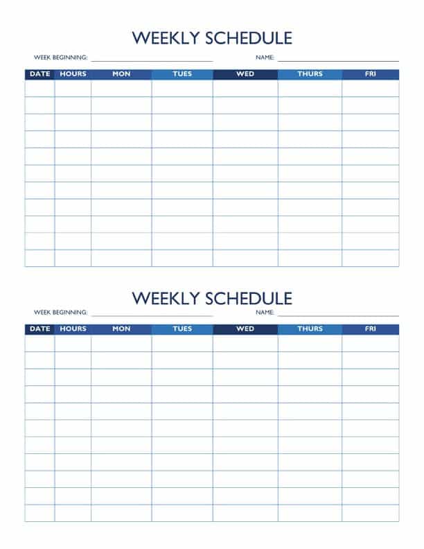 Weekly Work Template from www.smartsheet.com