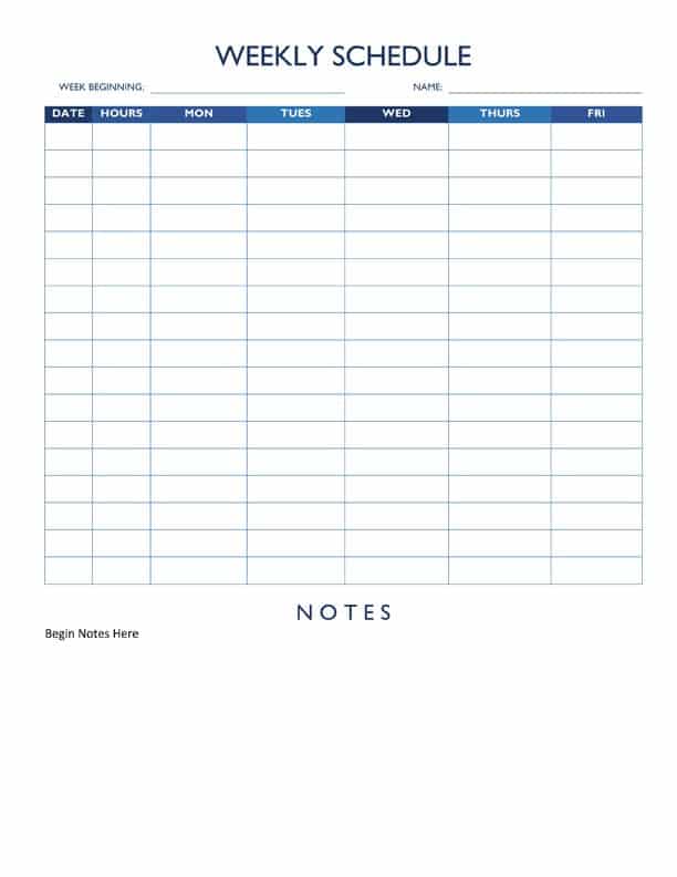 Week Work Schedule Template from www.smartsheet.com