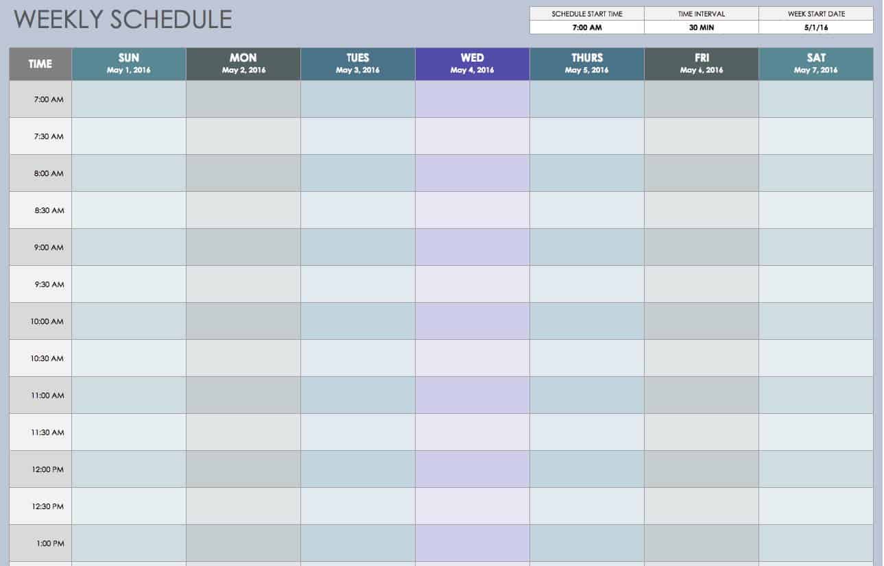 Daily Schedule Template Excel from www.smartsheet.com