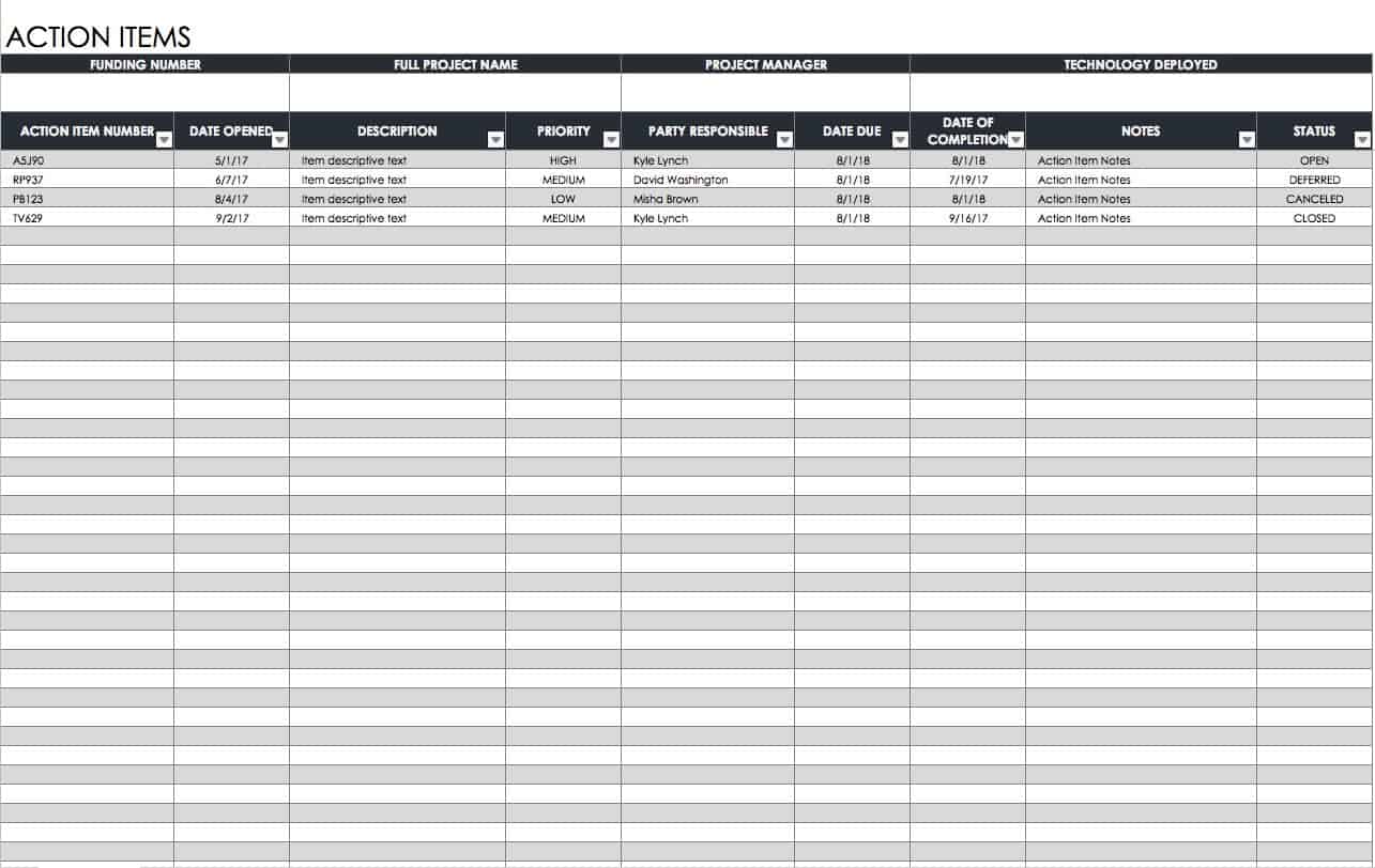 Free Action Plan Templates - Smartsheet Pertaining To Business Plan Excel Template Free Download