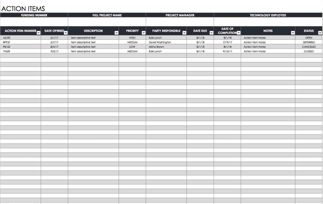 Free Action Plan Templates - Smartsheet