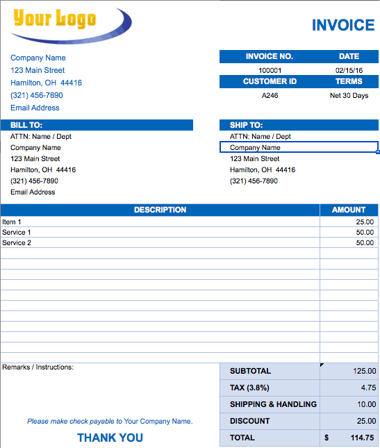 Service Invoice Template Excel from www.smartsheet.com