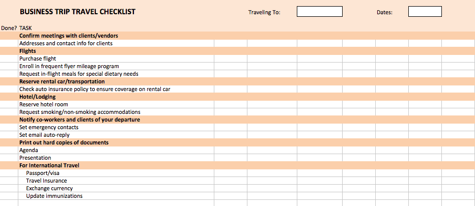 excel tasks template