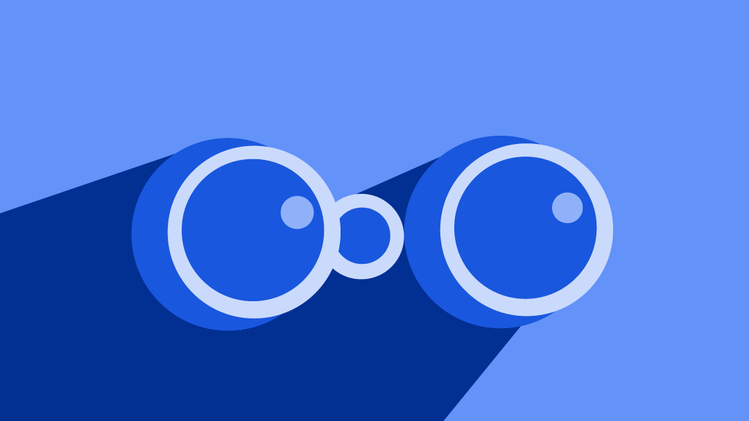 A blue pair of binoculars