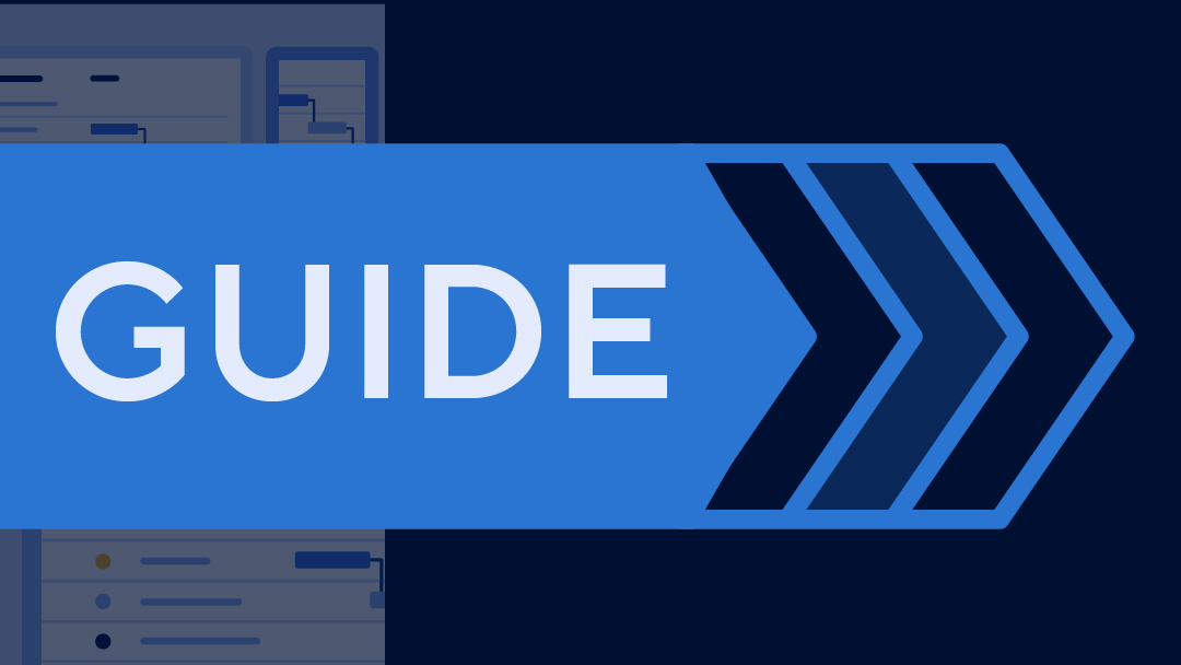 "GUIDE" written in bold with blue checklists in the background