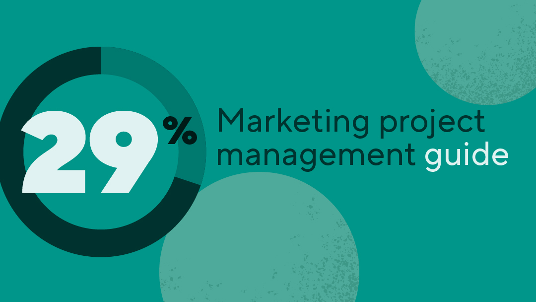 "Market Project Management Guide" and "29%" in bold