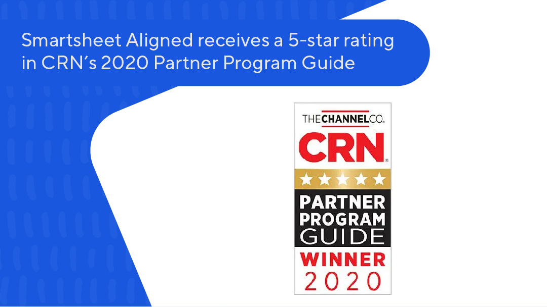 A picture of CRN's Partner Program Guide in which Smartsheet is a winner