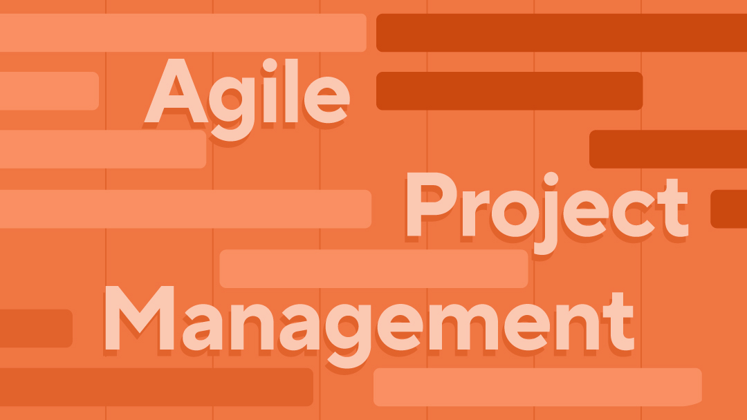 A header with "Agile Project Management" against a orange bcakground.