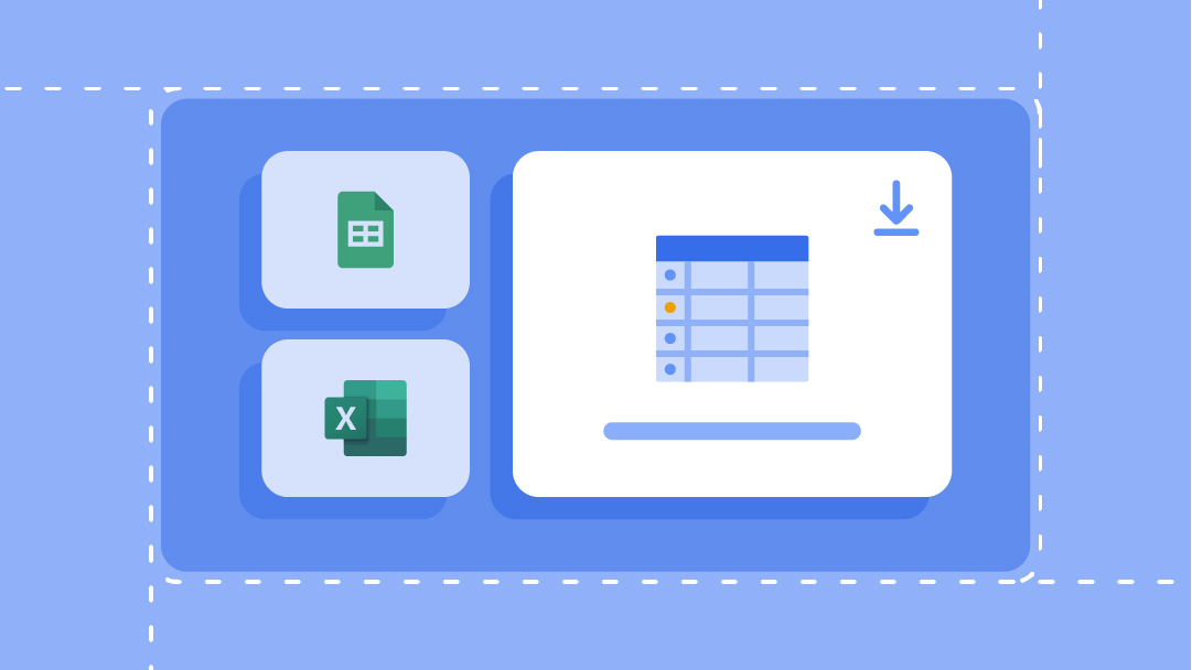Template download icons for Microsoft Excel, Google Sheets, and Smartsheet