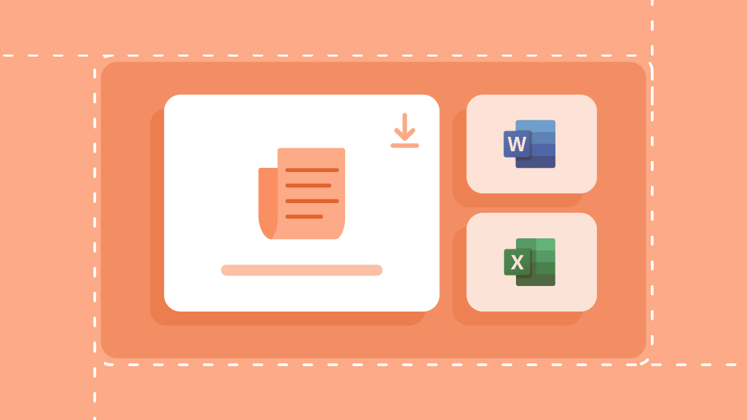 Template download icons for Microsoft Word, Excel, and Smartsheet