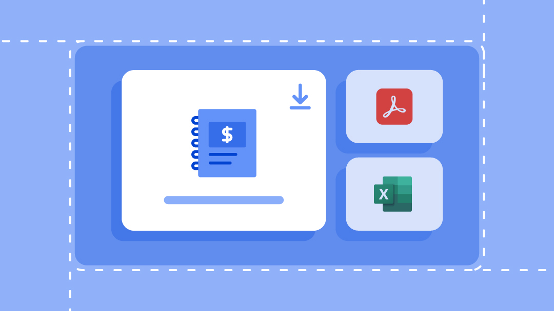Download icons for financial forms and templates in Adobe Acrobat Reader and Excel.