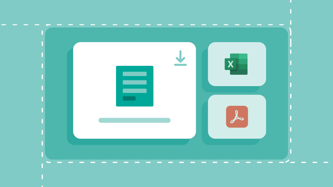 An approved document, plus template download icons for Microsoft Excel and Smartsheet.
