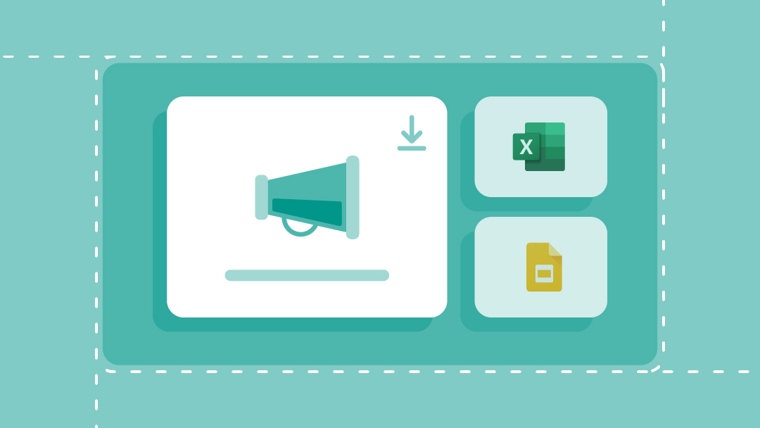 Download template icons for Google Sheets and Microsoft Excel.