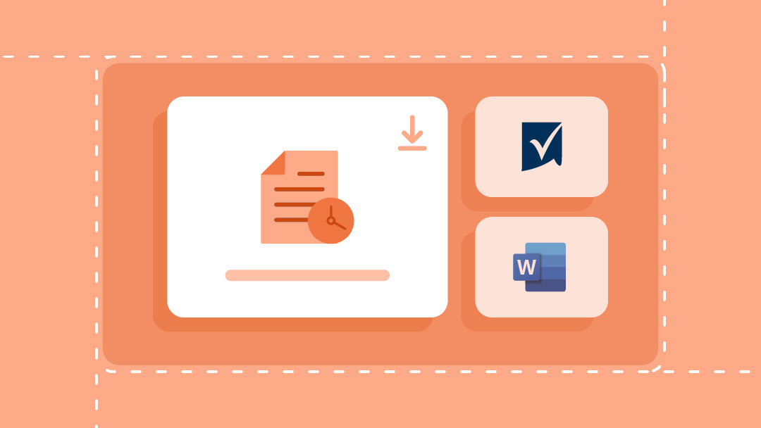 Template download icons with a clock, Smartsheet, and Microsoft Word