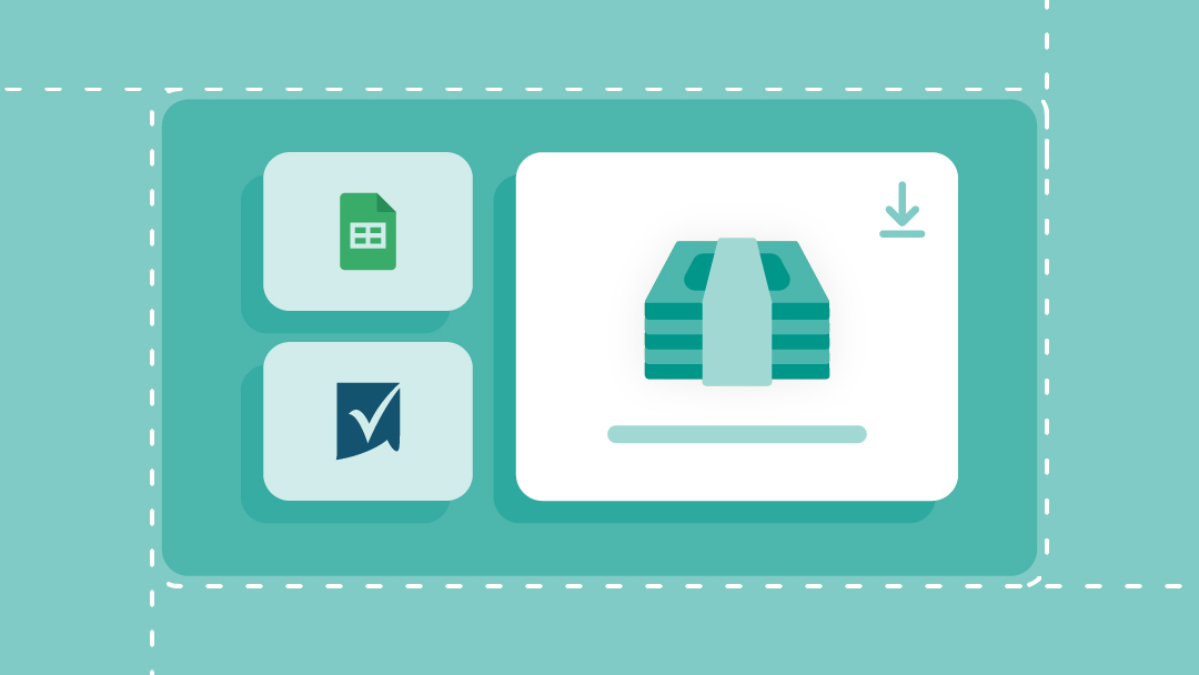 Template download icons for Google Sheets and Smartsheet