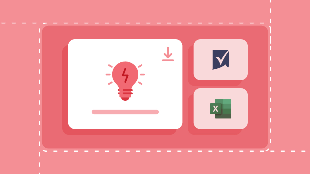 Template download icons for Microsoft Excel and Smartsheet