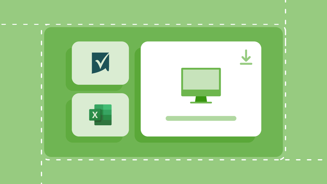 Download icons for Smartsheet and Microsoft Excel
