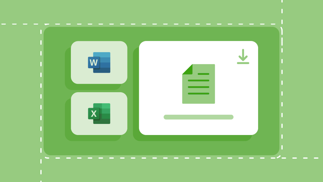 Two checklists and a template download icon for Smartsheet.
