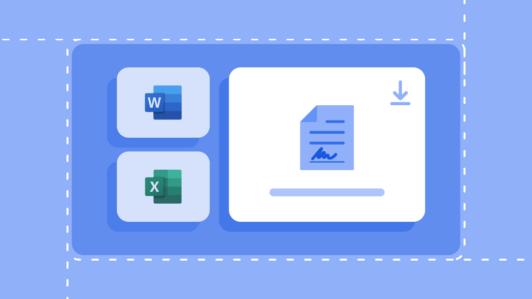 Template download icons for Microsoft Word, Excel, and Smartsheet