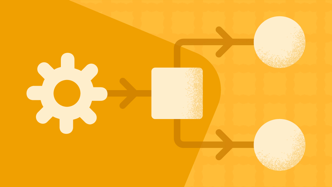 A simple workflow showing a sequence of steps from production to project execution.