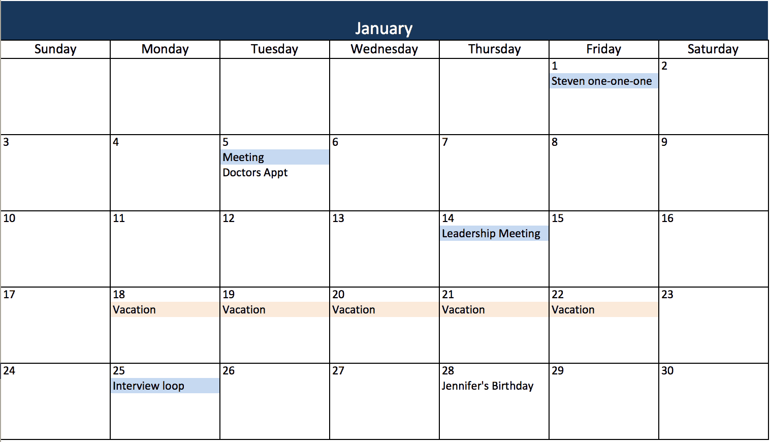 Color Coded Calendar Template from www.smartsheet.com