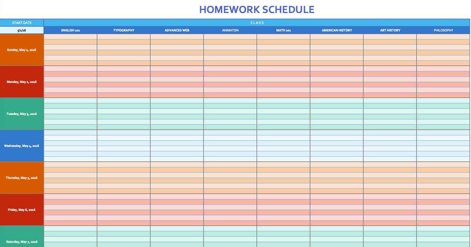 Excel Weekly Calendar Template With Hours