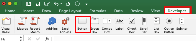 excel data automation add macro button
