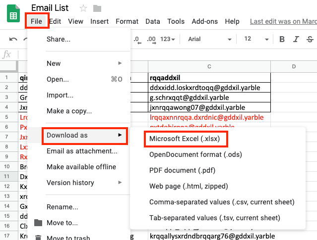 Can you export a Google spreadsheet to an Excel format?