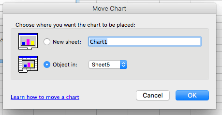 line charts excel move select location