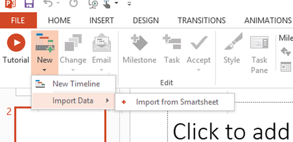 Import from Smartsheet Office Timeline