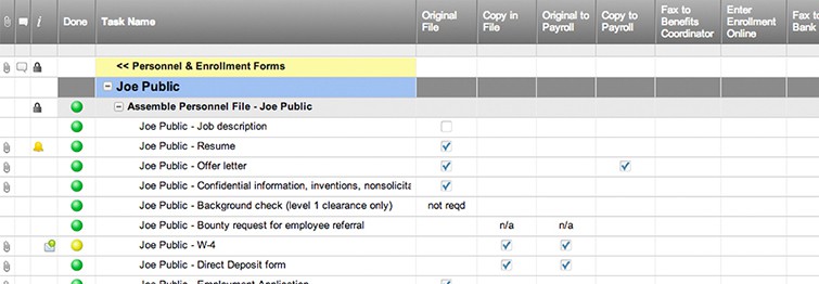 A New Hire Checklist template organizes all onboarding practices.