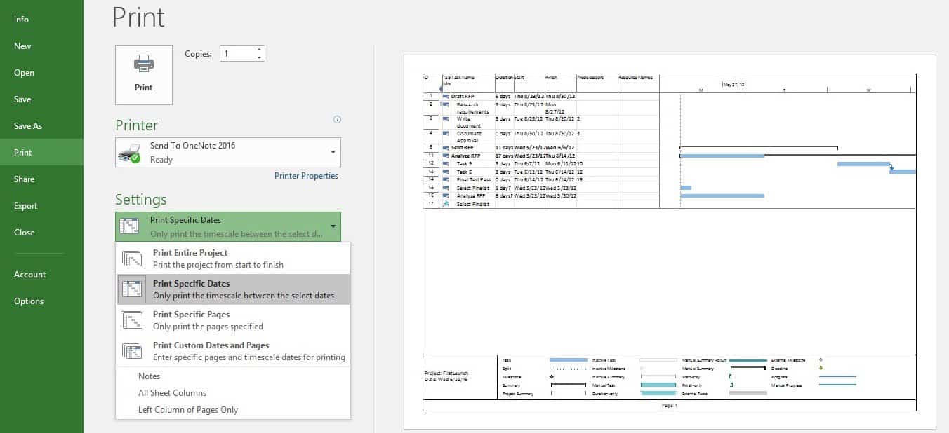 Microsoft Project Print Gantt Chart Without Legend