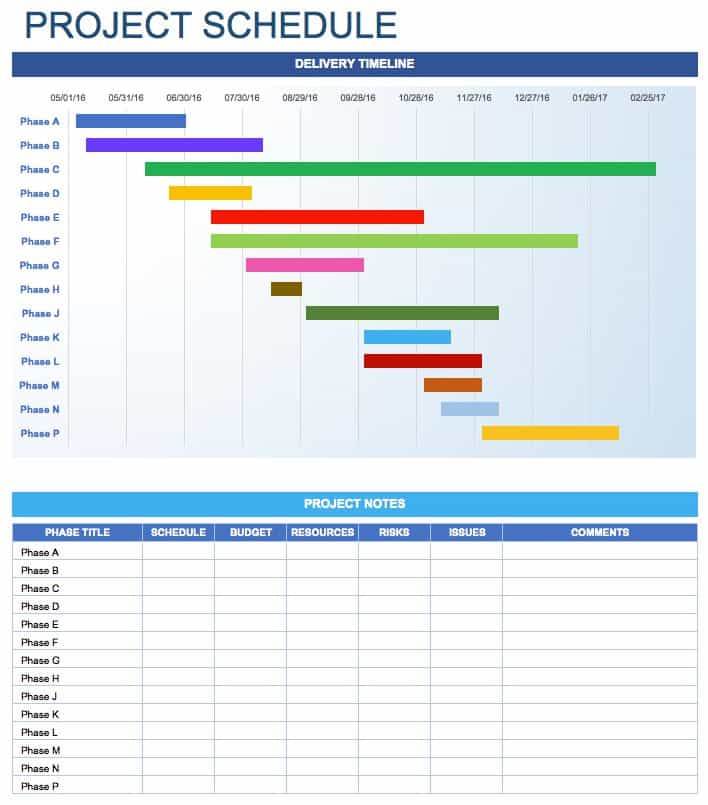 Ms Project Schedule Template