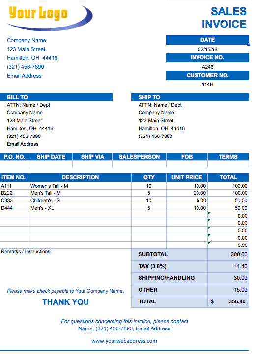 how to use microsoft excel 2013 invoice templates