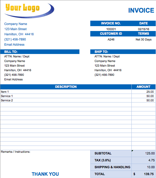 Invoice Template For Services from www.smartsheet.com
