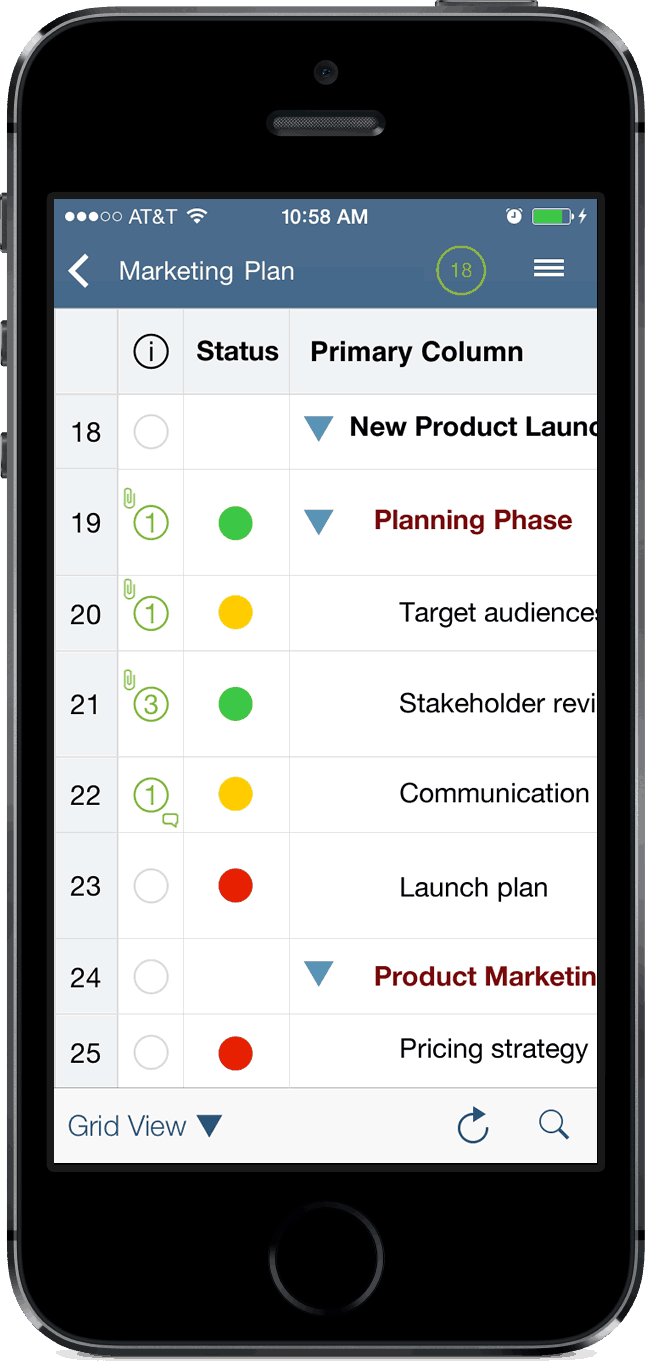 Mobile Gantt Chart