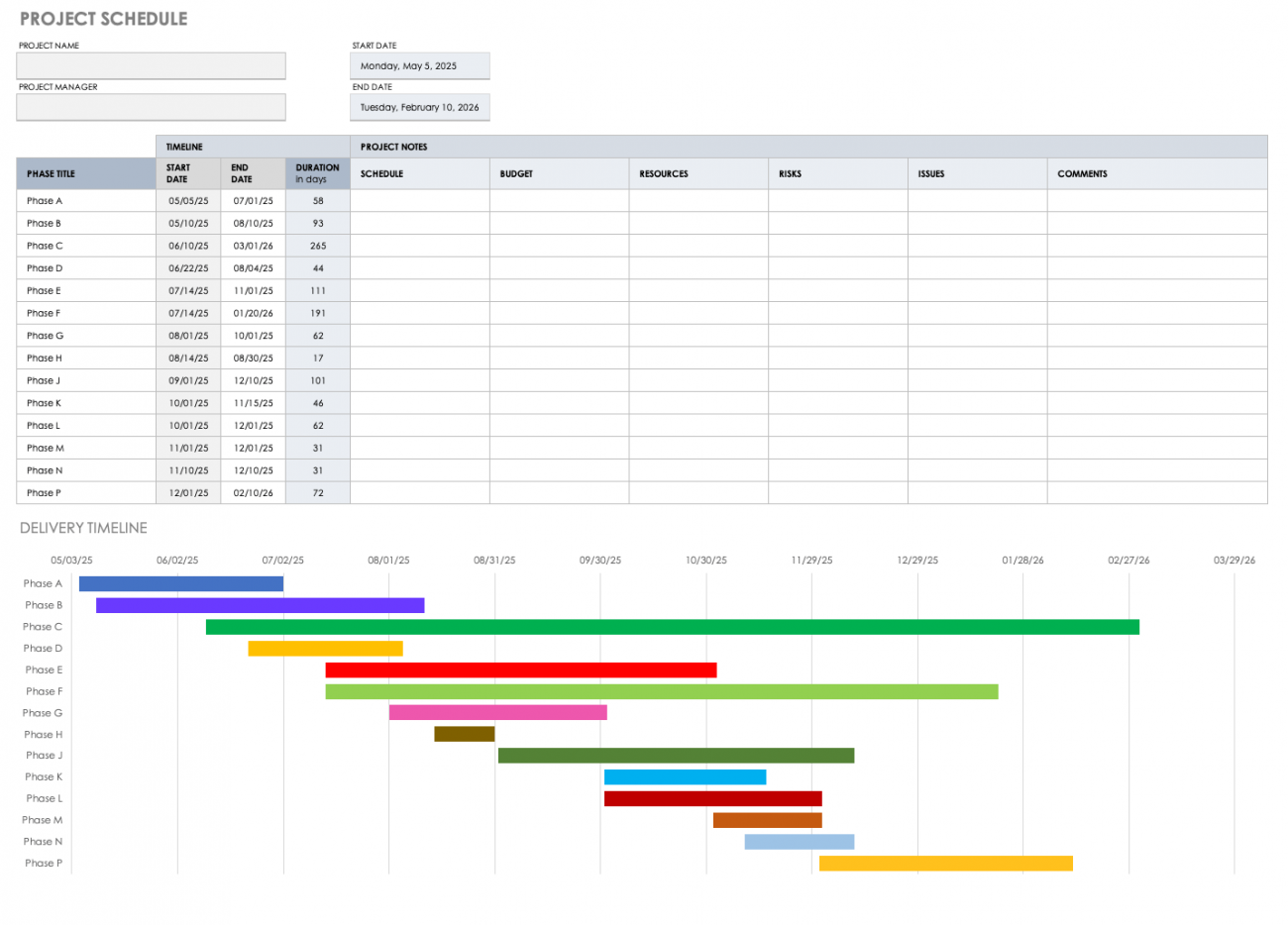 Project Schedule Templates 17+ Free Docs, Xlsx & PDF Formats, Samples