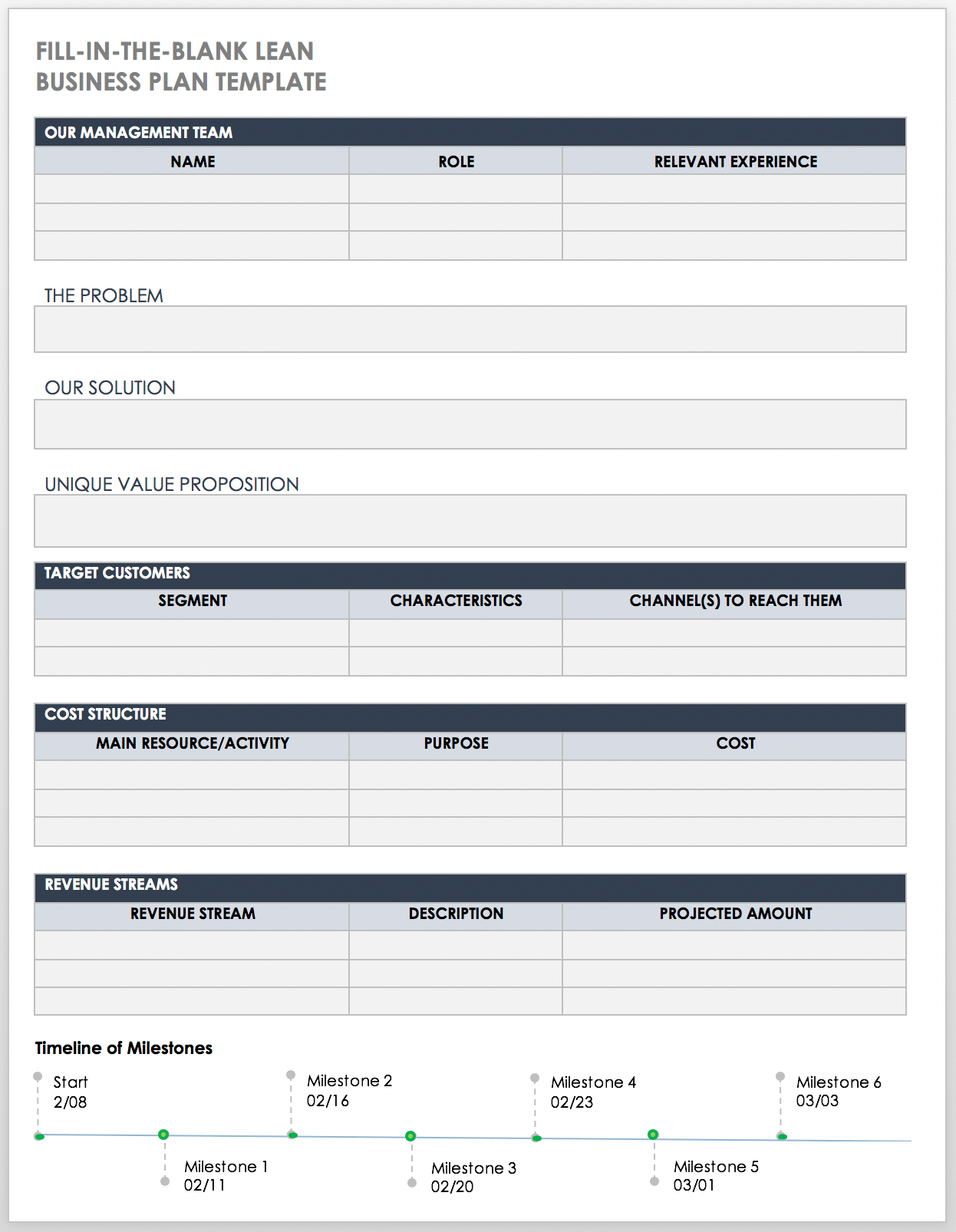 blank business plan template word