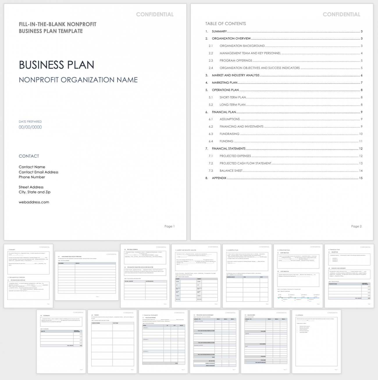 Nonprofit Business Plan Templates Smartsheet