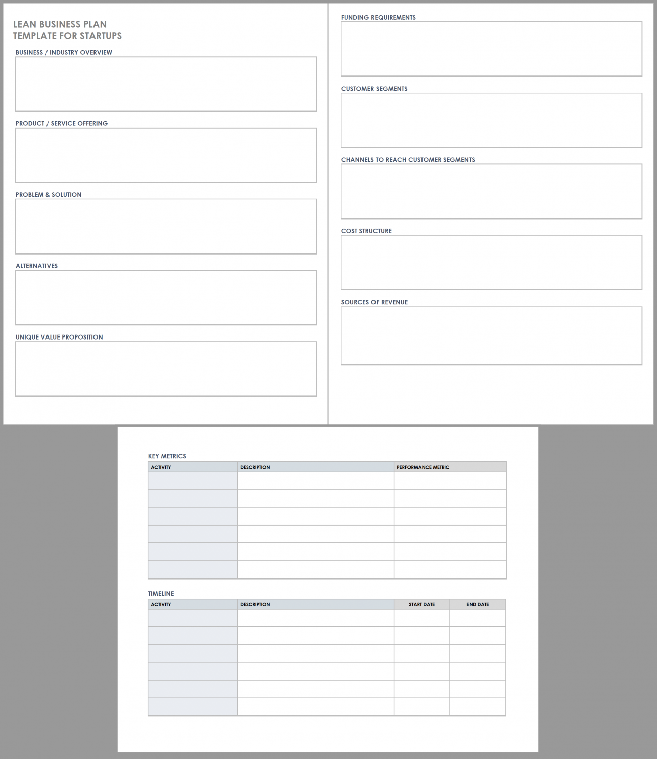 start up business plan template