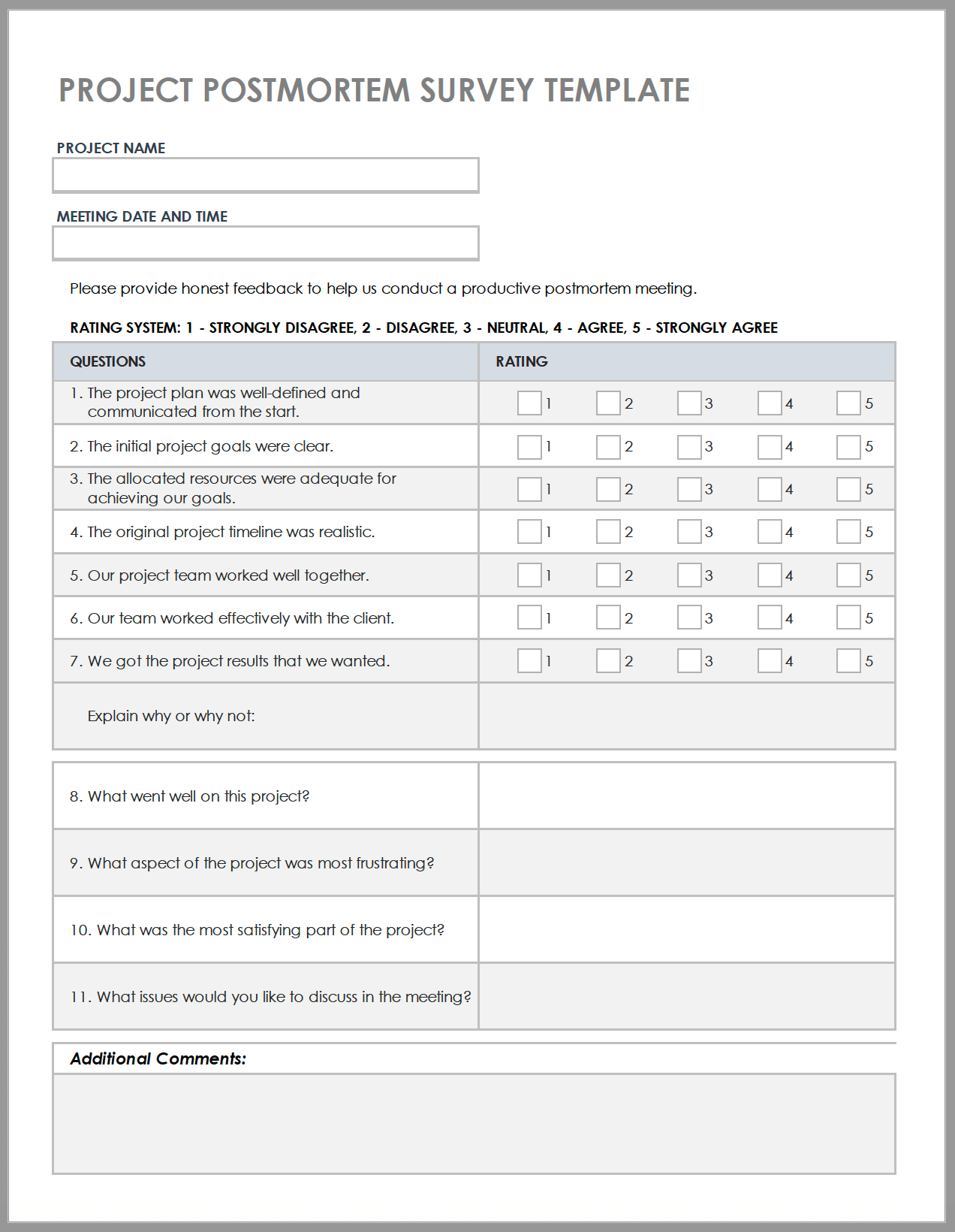 Free Project Postmortem Templates Smartsheet