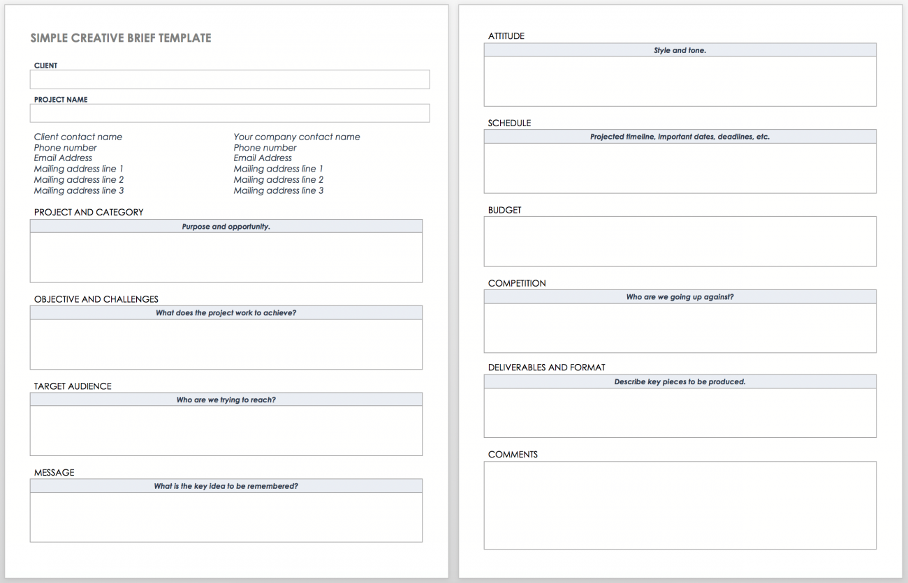 Free Creative Brief Templates Smartsheet Free Creative Brief Templates Smartsheet
