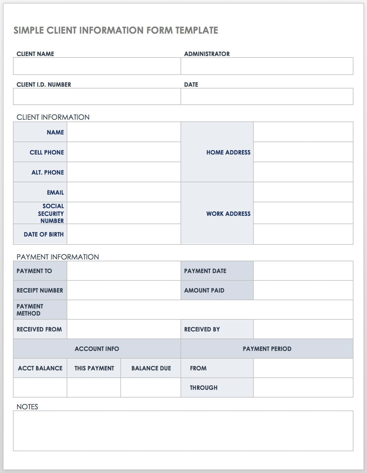 Free Client Information Forms & Templates  Smartsheet With Registration Form Template Word Free