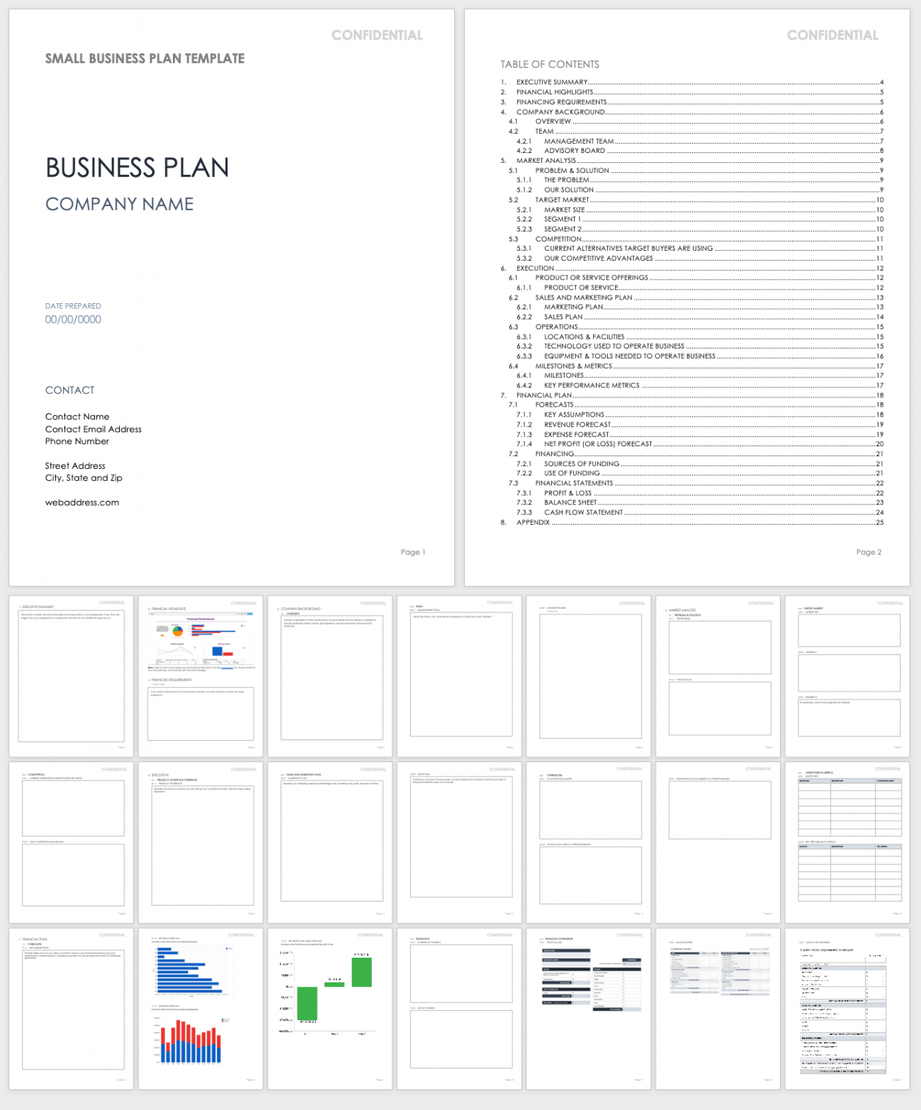 create a simple business plan by completing the template