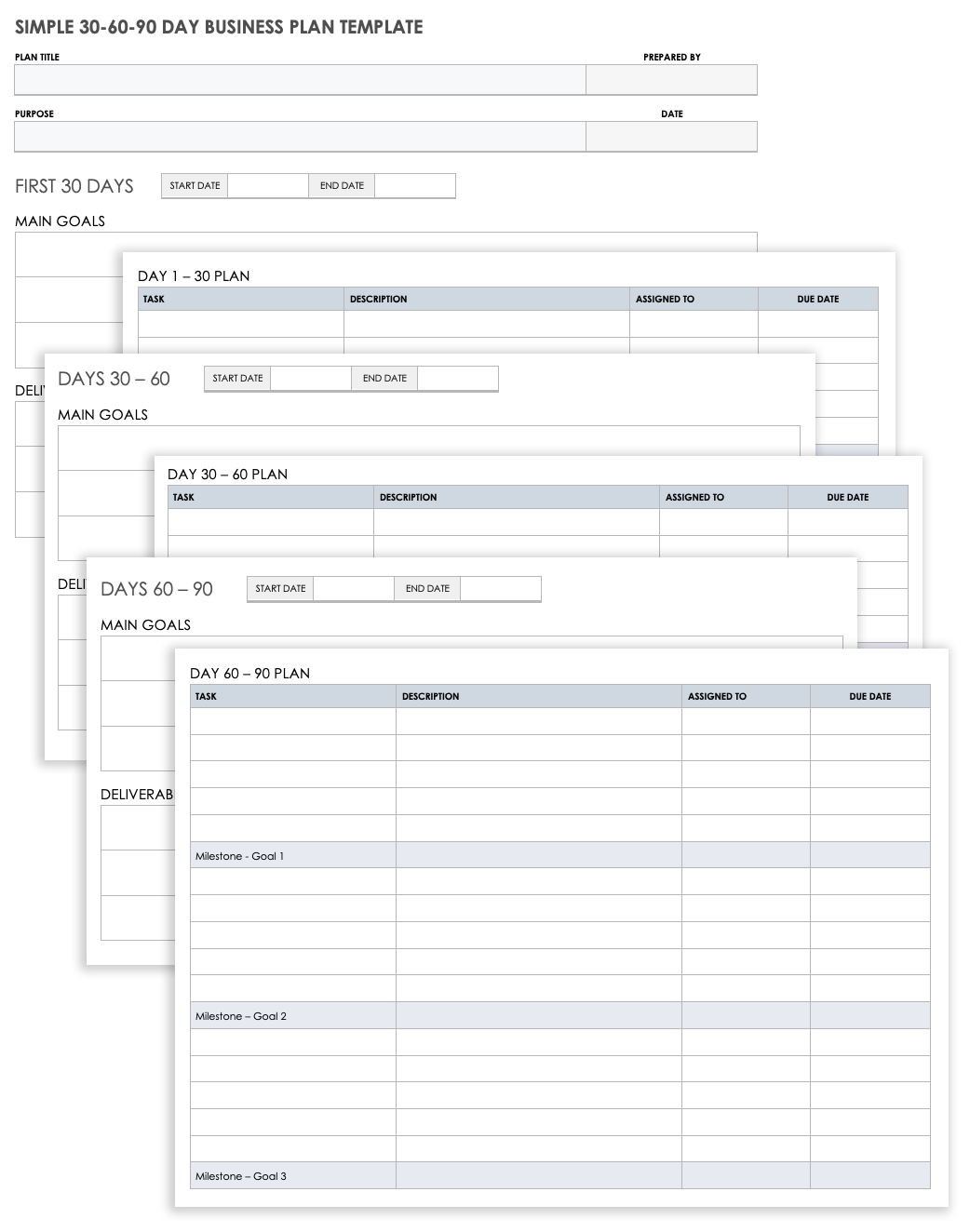 Free 22-22-22-Day Business Plan Templates  Smartsheet With Regard To 30 60 90 Day Plan Template Word