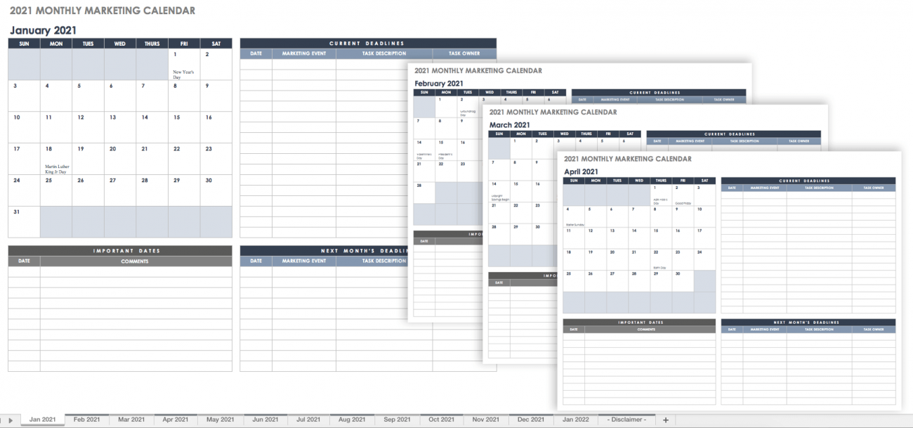 15+ Free Marketing Calendar Templates | Smartsheet