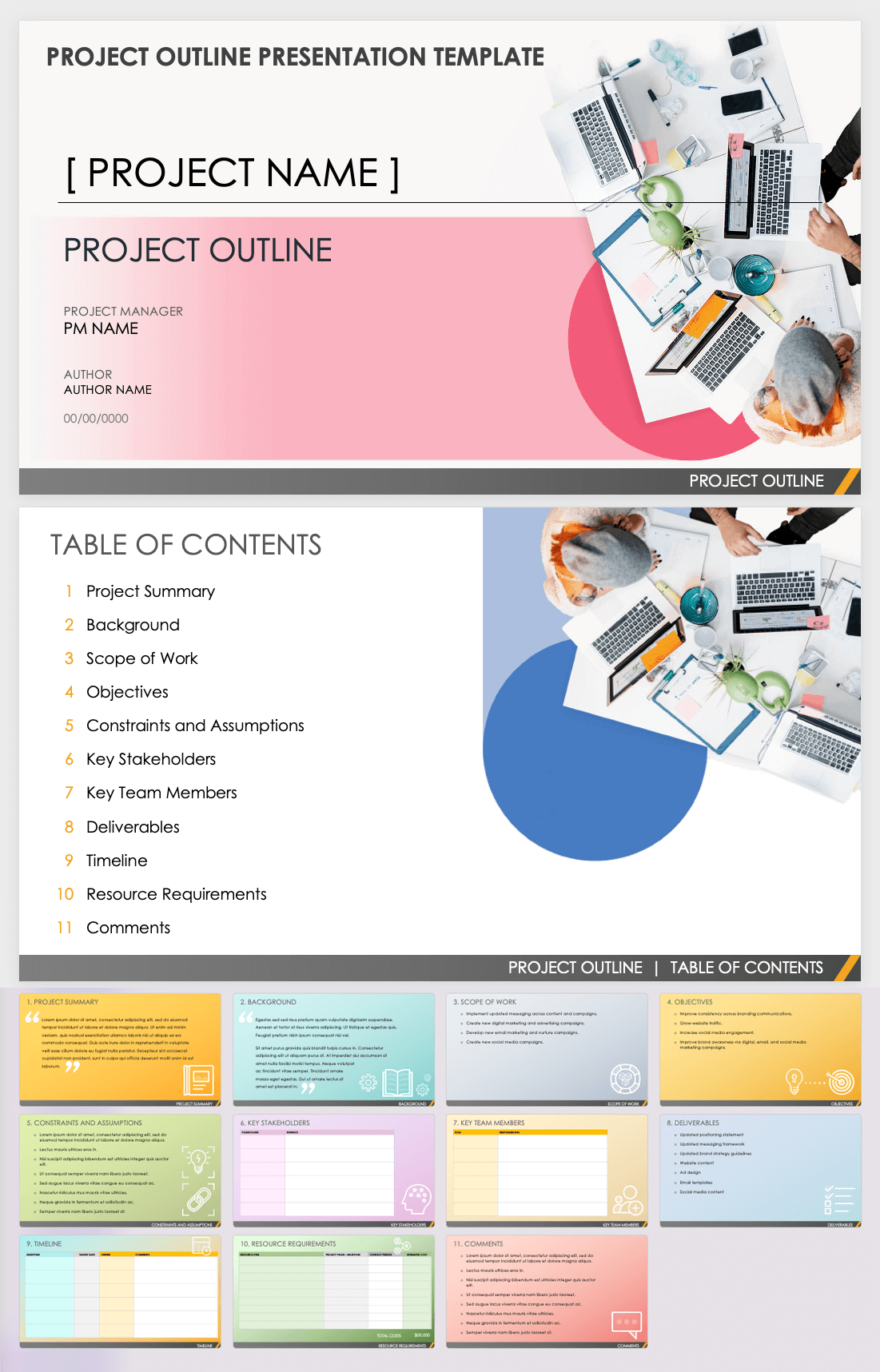 project management presentation outline